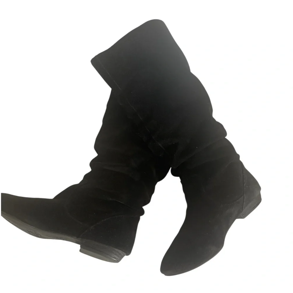 GIANNI BINI BLACK SUEDE BOHEMIAN FLAT HEEL BOOTS SZ 8.5M
